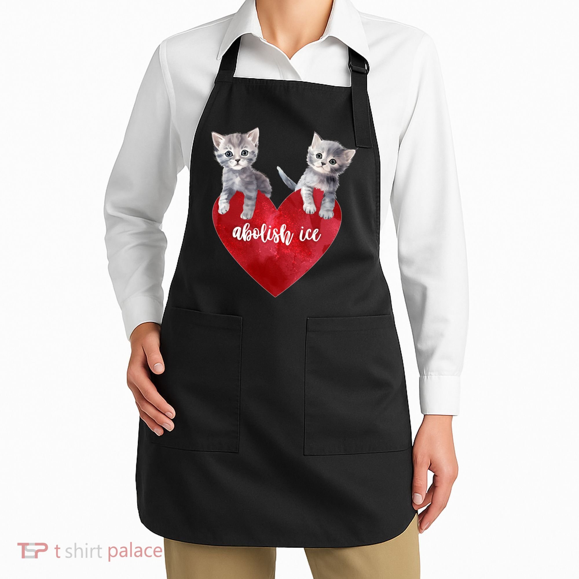 Abolish ICE Valentine Heart Kittens Anti ICE  Apron
