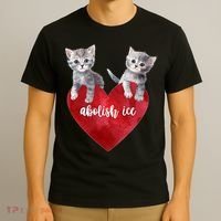 Abolish ICE Valentine Heart Kittens Anti ICE  T-Shirt thumb 3