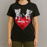 Abolish ICE Valentine Heart Kittens Anti ICE  T-Shirt thumb 4