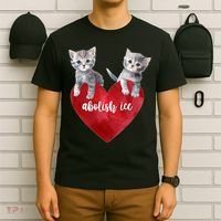 Abolish ICE Valentine Heart Kittens Anti ICE  T-Shirt thumb 6