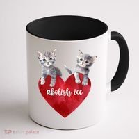 Abolish ICE Valentine Heart Kittens Anti ICE  Coffee Mug thumb 1