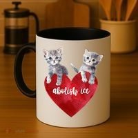 Abolish ICE Valentine Heart Kittens Anti ICE  Coffee Mug thumb 4
