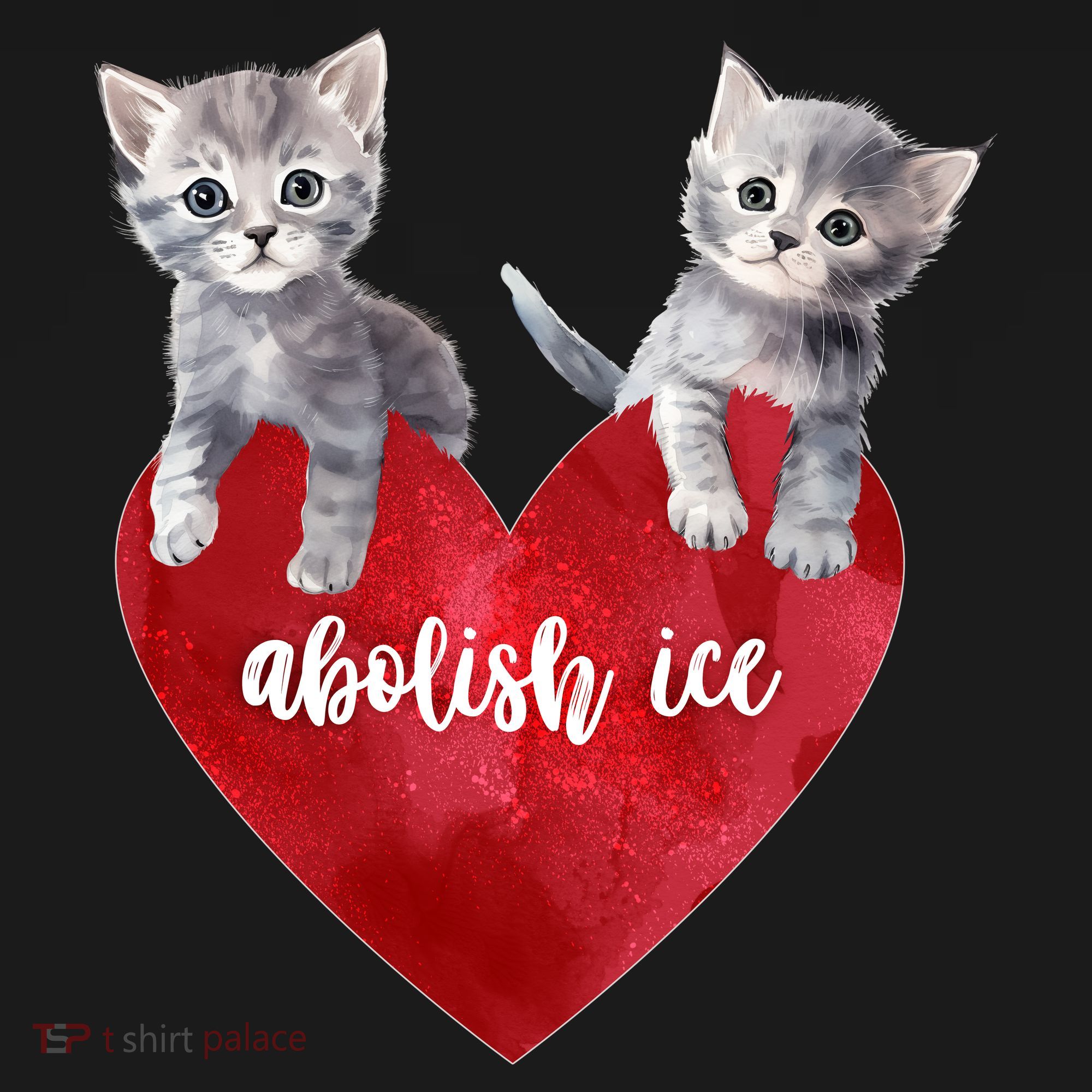 Abolish ICE Valentine Heart Kittens Anti ICE  Women's Hoodie