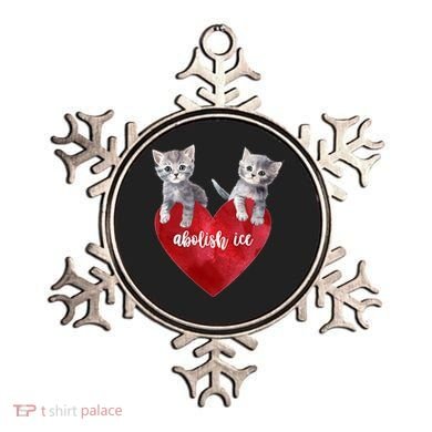 Abolish ICE Valentine Heart Kittens Anti ICE  Ornament
