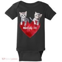 Abolish ICE Valentine Heart Kittens Anti ICE  Baby Bodysuit thumb 0