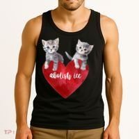 Abolish ICE Valentine Heart Kittens Anti ICE  Tank Top thumb 3