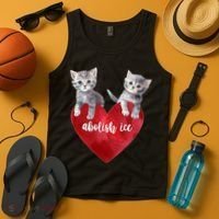 Abolish ICE Valentine Heart Kittens Anti ICE  Tank Top thumb 4