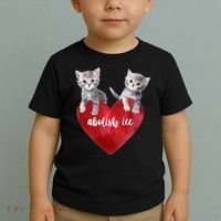Abolish ICE Valentine Heart Kittens Anti ICE  Toddler T-Shirt thumb 2