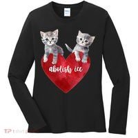 Abolish ICE Valentine Heart Kittens Anti ICE  Women's Long Sleeve Shirt thumb 0