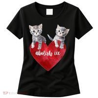 Abolish ICE Valentine Heart Kittens Anti ICE  Women's T-Shirt thumb 0