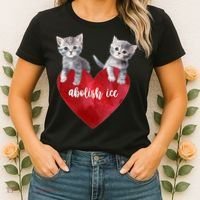 Abolish ICE Valentine Heart Kittens Anti ICE  Women's T-Shirt thumb 2