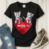 Abolish ICE Valentine Heart Kittens Anti ICE  Women's T-Shirt thumb 3