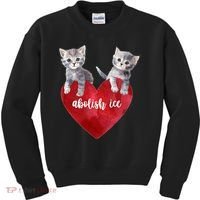 Abolish ICE Valentine Heart Kittens Anti ICE  Kids Sweatshirt thumb 0