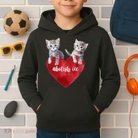 Abolish ICE Valentine Heart Kittens Anti ICE  Kids Hoodie thumb 2