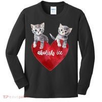 Abolish ICE Valentine Heart Kittens Anti ICE  Kids Long Sleeve Shirt thumb 0