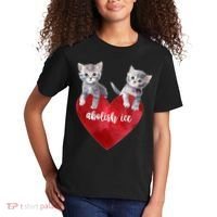 Abolish ICE Valentine Heart Kittens Anti ICE  Kids T-Shirt thumb 2