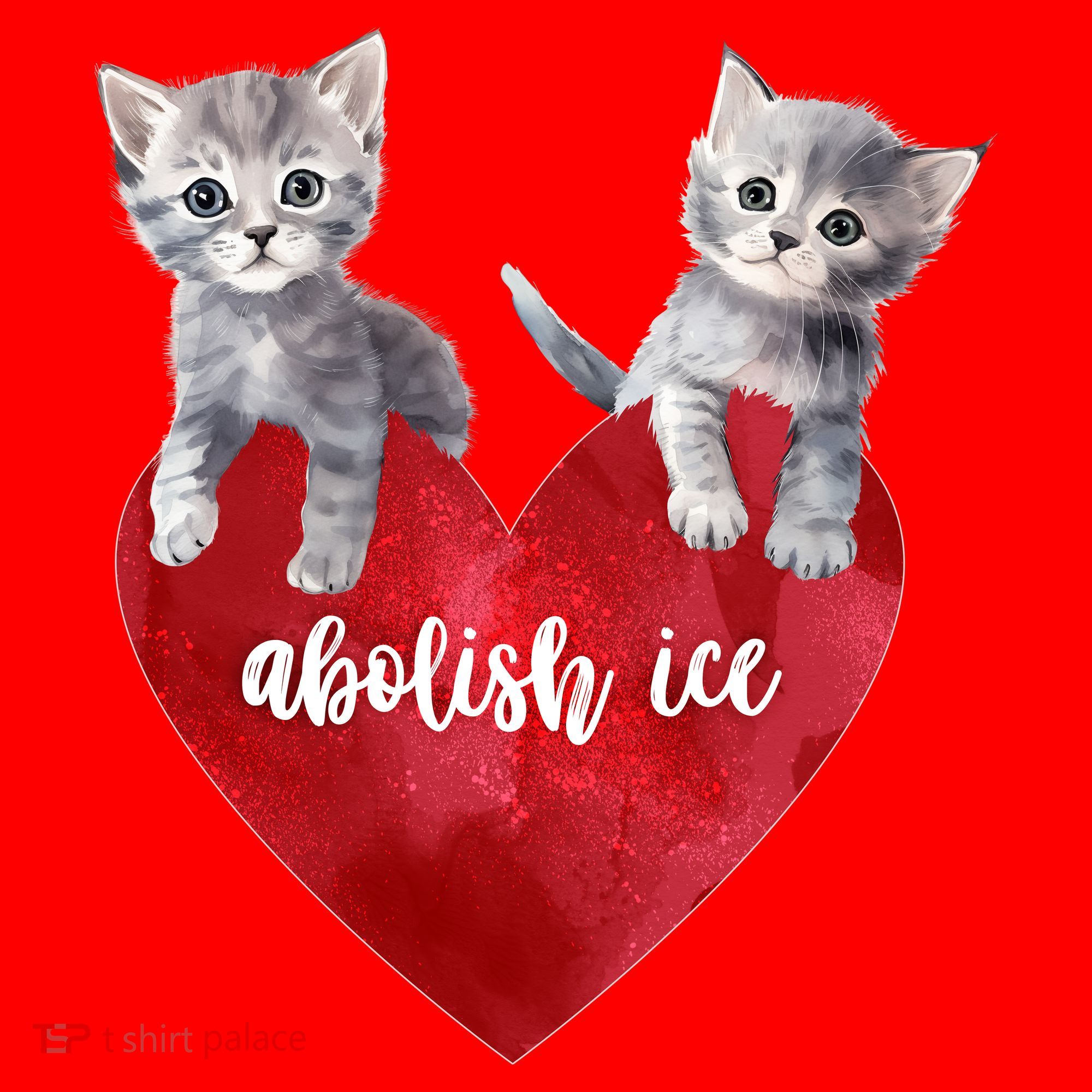 Abolish ICE Valentine Heart Kittens Anti ICE  Santa Hat