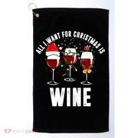All I Want Christmas Is Wine Golf Towel thumb 0