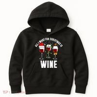 All I Want Christmas Is Wine Kids Hoodie thumb 0