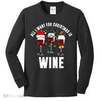 All I Want Christmas Is Wine Kids Long Sleeve Shirt thumb 0