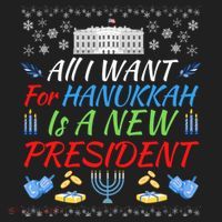 All I Want For Hanukkah Is A New President Fun Xmas Sweater Gift Beanie thumb 2