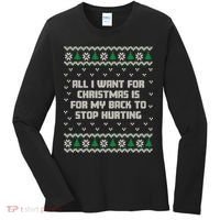 All I Want Is My Back To Stop Hurting Funny Christmas Sweatshirt Women's Long Sleeve Shirt thumb 0