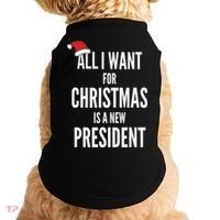 All I Want For Christmas Is A New President Santa Hat Doggie Tank thumb 0