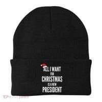 All I Want For Christmas Is A New President Santa Hat Beanie thumb 0