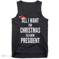 All I Want For Christmas Is A New President Santa Hat Tank Top thumb 0