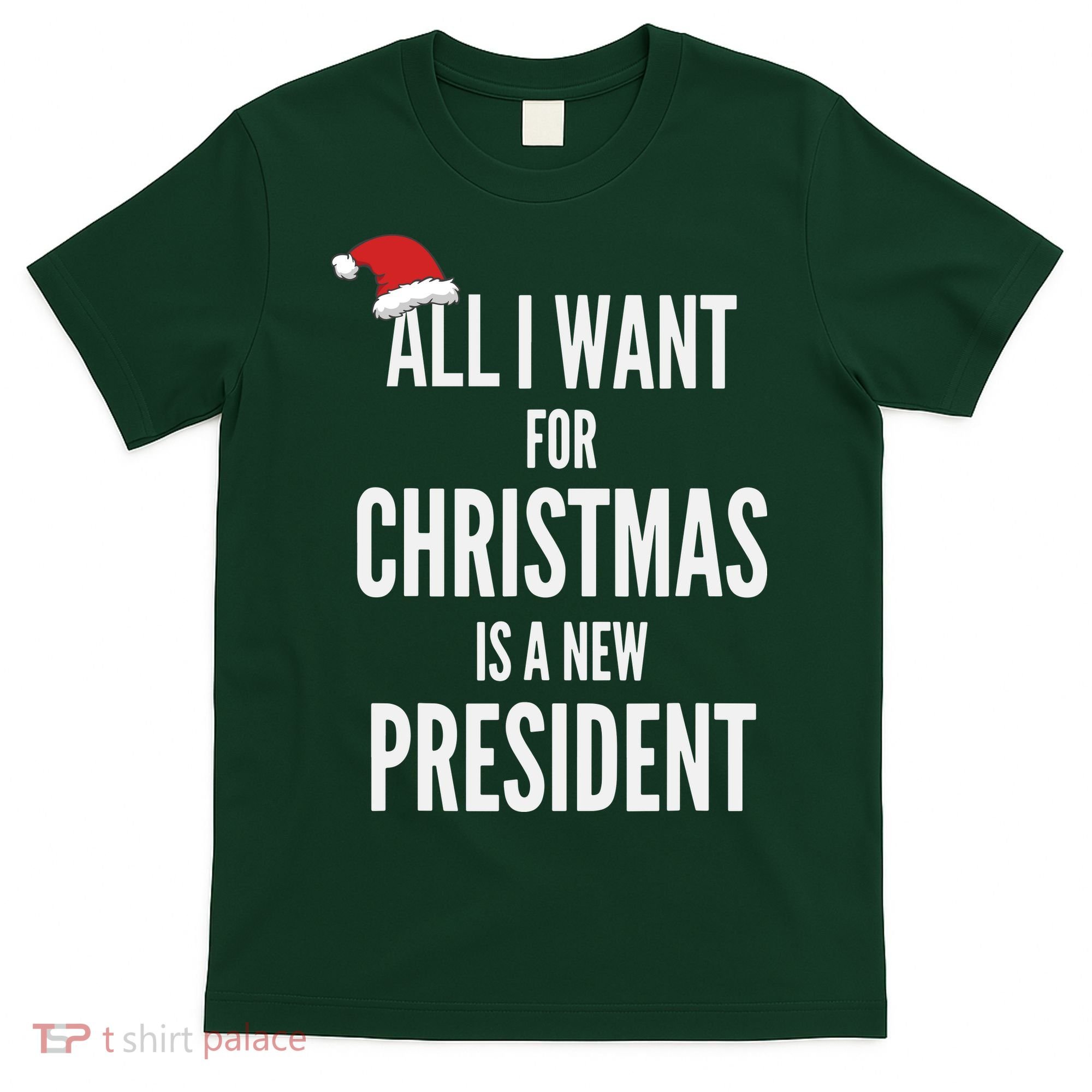 All I Want For Christmas Is A New President Santa Hat T-Shirt