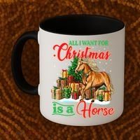 All I Want For Christmas Is A Horse Gift Coffee Mug thumb 2