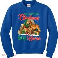 All I Want For Christmas Is A Horse Gift Kids Sweatshirt thumb 0