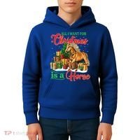 All I Want For Christmas Is A Horse Gift Kids Hoodie thumb 4