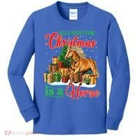 All I Want For Christmas Is A Horse Gift Kids Long Sleeve Shirt thumb 0