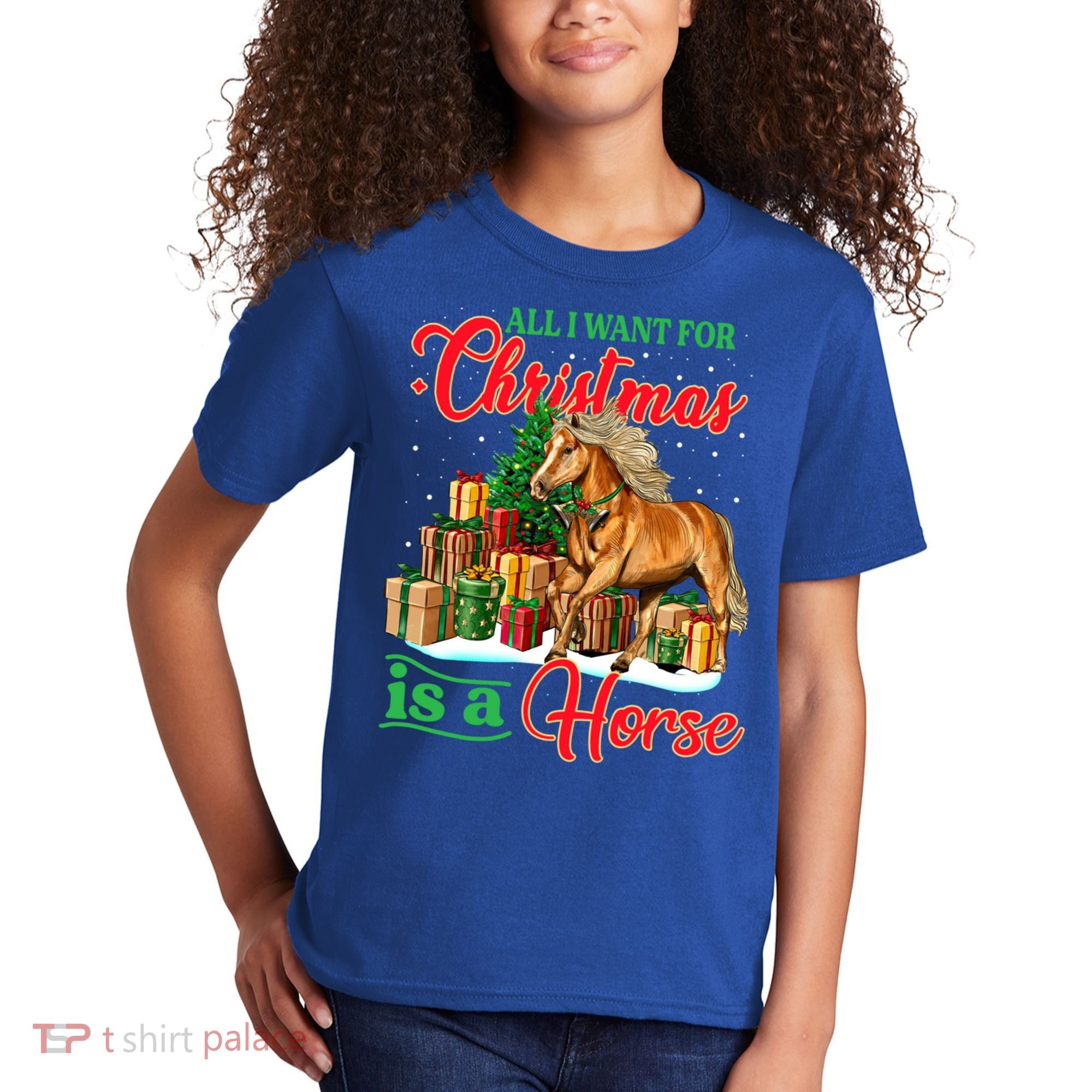 All I Want For Christmas Is A Horse Gift Kids T-Shirt