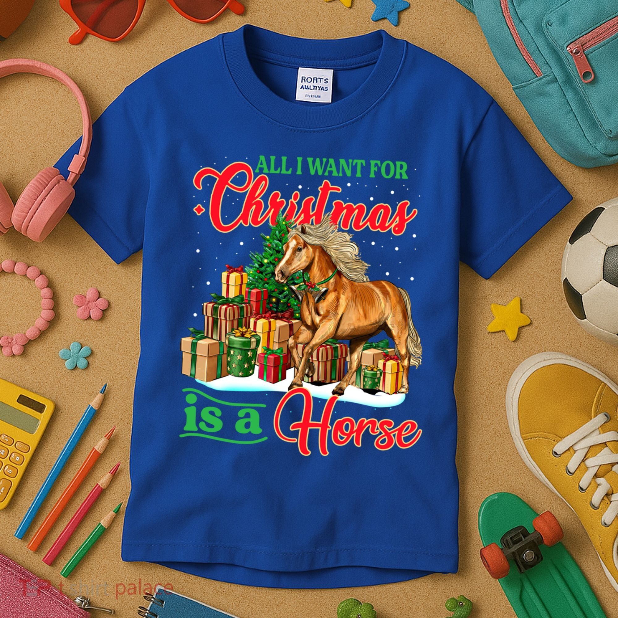 All I Want For Christmas Is A Horse Gift Kids T-Shirt
