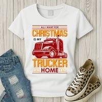 All I Want For Christmas Is My Trucker Home Women's T-Shirt thumb 3