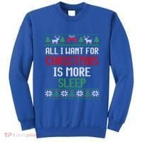 All I Want Is More Sleep New Twin Mom And Dad Ugly Christmas Meaningful Gift Sweatshirt thumb 0