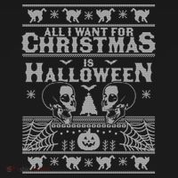 All I Want For Christmas Is Halloween Ugly Christmas Sweater Gift Bucket Hat thumb 4