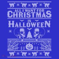 All I Want For Christmas Is Halloween Ugly Christmas Sweater Gift Apron thumb 3
