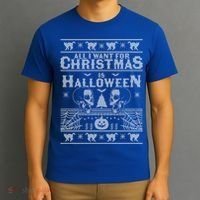 All I Want For Christmas Is Halloween Ugly Christmas Sweater Gift T-Shirt thumb 3
