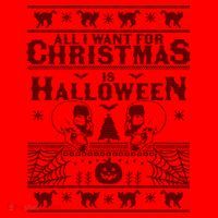 All I Want For Christmas Is Halloween Ugly Christmas Sweater Gift Santa Hat thumb 1