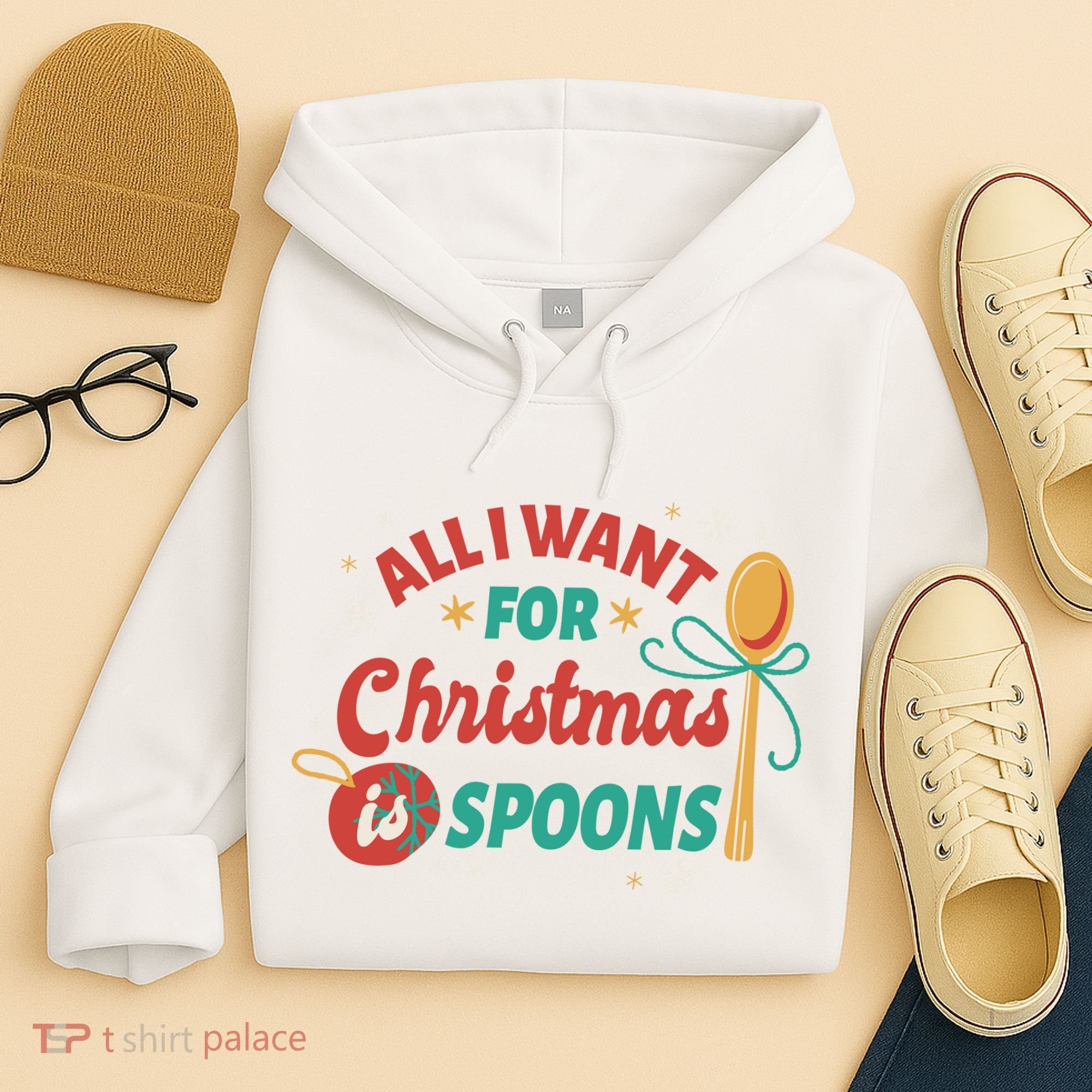 All I Want For Christmas Is Spoons Funny Hoodie