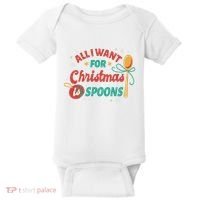 All I Want For Christmas Is Spoons Funny Baby Bodysuit thumb 0