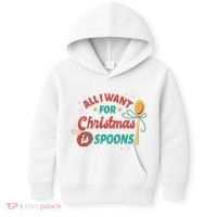 All I Want For Christmas Is Spoons Funny Kids Hoodie thumb 0