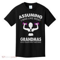 Assuming I Was Like Most Grandmas Workout Fitness Grandma Kids T-Shirt thumb 0