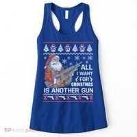 All I Want Is Gun Ugly Christmas Sweater Funny Santa Funny Gift Great Gift Women's Tank Top thumb 0