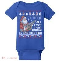 All I Want Is Gun Ugly Christmas Sweater Funny Santa Funny Gift Great Gift Baby Bodysuit thumb 0