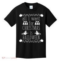 All I want for Christmas is Halloween Skull Christmas Lights Kids T-Shirt thumb 0