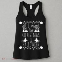 All I Want for Christmas is Halloween Funny Spooky Holiday Women's Tank Top thumb 3